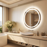 HaloÉclat Smart LED Mirror – 610 mm Round Anti-Fog Bathroom Mirror | Touch-Control Ambient Lighting