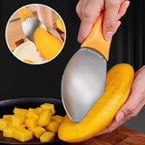 FruitEase Multi-Function Fruit Prep Tool – Stainless Steel Mango & Avocado Slicer | Fruit Peeler, Splitter & Scoop | Precision Kitchen Cutting Tool