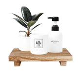 RustiTray Decorative Wooden Tray Stand – Rustic Farmhouse Organizer for Bathroom, Kitchen & Vanity