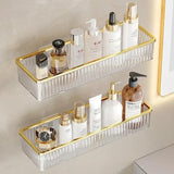 CrystalNest Corner Shelf – Clear Acrylic Bathroom Organiser | No-Drill Wall Storage Rack