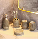 Hanaéri Ceramic Bathroom Accessories Set – Japanese-Inspired Luxury Vanity Collection | Vintage Spa Bathroom Décor
