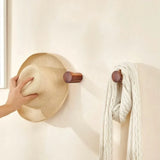 Alderé Scandinavian Wall Hook – Solid Beech & Walnut Coat Hanger | Minimalist Wooden Wall Storage