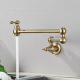 AurumFlex Wall Kitchen Tap – Brushed Gold Swivel Faucet | Premium Space-Saving Cold Water Mixer