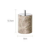 Valdore Emperador Marble Bathroom Accessories Set – 7-Piece Natural Stone Luxury Collection | Spa-Inspired Bathroom Décor