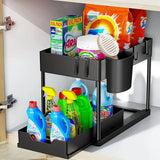 FlexiStore Under-Sink Organiser – Pull-Out Cabinet Storage Rack | Multi-Level Kitchen & Bathroom Drawer System