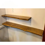 Alderwyn Live Edge Floating Shelf – Solid Wood Wall Shelf | Rustic Modern Home Storage