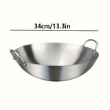 IronFlame Professional Wok Pan – Large Stainless Steel Stir-Fry Cooker | Dual-Handle Kitchen Wok