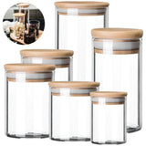 NordicPure Glass Storage Canister Set – Airtight Kitchen Jars with Wooden Lids | Modern Pantry Organisation Collection