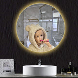 NovaHalo Radiance LED Bathroom Mirror – Round Anti-Fog Vanity Mirror with Dimmable 3-Tone Lighting