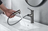 PureGlide Pull-Out Basin Mixer – White Brushed Bathroom Faucet | Modern Brass Sink Tap