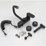 NoirFlow Wall-Mounted Mixer Tap – Matte Black Brass Faucet | 360° Swivel with Side Spray Attachment