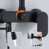 NoirFlow Wall-Mounted Mixer Tap – Matte Black Brass Faucet | 360° Swivel with Side Spray Attachment