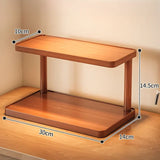 Eloria BambuCasa 2-Tier Bamboo Storage Shelf – Eco-Friendly Kitchen & Tea Room Organiser with Carry Handles | Natural Countertop Display Rack