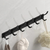Novalith Luxe BlackHook Aluminium Wall Hook Rail – Multi-Hook Coat & Towel Organiser in Matte Black | Heavy-Duty Wall-Mounted Storage for Bathroom, Kitchen & Hallway