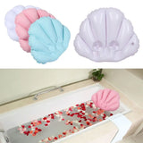 Auralux AquaLuxe Inflatable Spa Bath Pillow with Neck & Shoulder Support – Soft Terry Cloth Ergonomic Bathtub Cushion with Suction Cups | Portable Home Spa Comfort Accessory