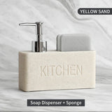 CleanLuxe Kitchen Soap Station – 2-in-1 Soap Dispenser & Sponge Organiser | Modern Sink Countertop Storage