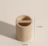 StoneAura Natural Stone Bathroom Accessory – Premium Sandstone Bathroom Décor | Elegant Eco-Friendly Bathroom Essential