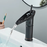 Beaumont Cascade Basin Mixer Tap – Antique Brass Waterfall Faucet | Vintage Single Lever Bathroom Tap