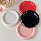 Skandelle Ceramic Dinner Plate – Nordic Minimalist Serving Plate | Modern Thick-Rim Tableware