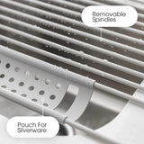 DryNest Foldable Dish Rack – 304 Stainless Steel Kitchen Drying Organiser | Space-Saving Sink & Counter Rack