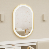 Aurelia Glow Oval LED Mirror – Gold Framed Anti-Fog Bathroom Mirror | Dimmable Luxury Vanity Lighting