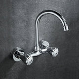 SteelCore Wall Kitchen Mixer – Dual Handle Stainless Steel Faucet | 360° Swivel Sink Tap