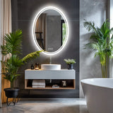 Veloura Halo Round LED Mirror – Frameless Bathroom Vanity Mirror with Anti-Fog & Smart Touch Dimming