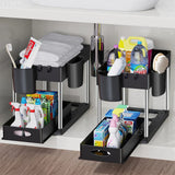 FlexiStore Under-Sink Organiser – Pull-Out Cabinet Storage Rack | Multi-Level Kitchen & Bathroom Drawer System