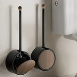Nordelle Wall-Mounted Toilet Brush Set – Drill-Free Bathroom Cleaning Brush | Wood-Effect Modern WC Accessory
