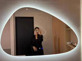 ArctiGlow Sculpt LED Vanity Mirror – Irregular Scandinavian Bathroom Mirror with Ambient Lighting & Aluminium Frame