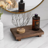 RustiTray Decorative Wooden Tray Stand – Rustic Farmhouse Organizer for Bathroom, Kitchen & Vanity