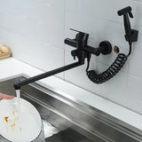 AquaFusion Pro Wall Mixer – 360° Pull-Out Stainless Steel Faucet | Luxury Kitchen & Bathroom Spray Tap