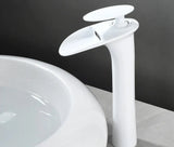ArcticCascade Basin Mixer – White Waterfall Bathroom Faucet | Contemporary Single Lever Sink Tap
