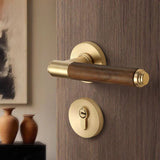Ardenvale Walnut Door Handle Set – Quiet Interior Lock System | Vintage Wooden Lever Door Hardware