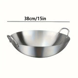 IronFlame Professional Wok Pan – Large Stainless Steel Stir-Fry Cooker | Dual-Handle Kitchen Wok