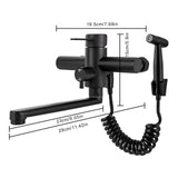 FlowMaster Wall-Mounted Kitchen Tap – Stainless Steel Mixer Faucet | Pull-Out Side Sprayer & 360° Swivel