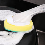 BristleFlow Soap-Release Dish Brush Kit – Refillable Kitchen Scrubber with Replaceable Sponge Heads | Eco-Friendly Cleaning Tool