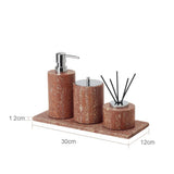 Aurello Red Travertine Bathroom Accessories Collection – Natural Stone Spa Luxury | Vintage Bathroom Décor