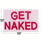 RoséMuse Tufted Statement Rug – Pink Slogan Bathroom Mat | Soft Non-Slip Modern Home Décor