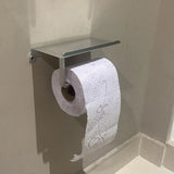 LoftEdge Toilet Roll Holder with Shelf – Aluminium Wall-Mounted Bathroom Organiser | Modern Space-Saving Storage