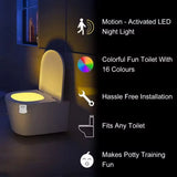 GlowWave Motion Toilet Light – RGB LED Bathroom Night Light | Smart Sensor Toilet Illumination