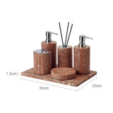 Aurello Red Travertine Bathroom Accessories Collection – Natural Stone Spa Luxury | Vintage Bathroom Décor