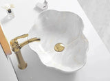 MarbleLuxe Ovalis Vessel Sink – Marble Pattern Ceramic Countertop Basin