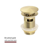 Vellora Brass Click-Clack Basin Waste – Solid Brass Pop-Up Sink Drain | Universal Bathroom Plug with Overflow Option