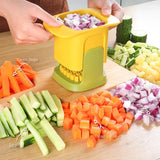 SliceForge Press Chopper – Multi-Blade Vegetable & Chip Cutter | Manual Kitchen Prep Tool