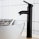 Obsidian Flow Basin Mixer – Matte Black Stainless Steel Bathroom Faucet | Modern Single Lever Sink Tap