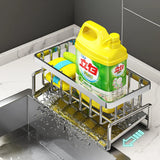SinkMaster Stainless Steel Sink Caddy – Rust-Resistant Kitchen Sink Organizer | Sponge Holder with Drain Tray | Faucet Storage Rack & Dishcloth Holder