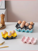 Céravie Ceramic Egg Storage Tray – Modern Refrigerator Egg Holder | Elegant Kitchen Organisation