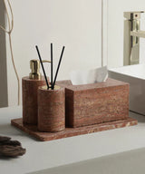 Aurello Red Travertine Bathroom Accessories Collection – Natural Stone Spa Luxury | Vintage Bathroom Décor