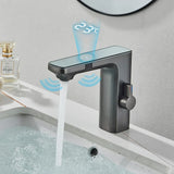 PureSense TouchFree Digital Sensor Faucet – Smart White Motion-Activated Bathroom Sink Mixer with LED Temperature Display